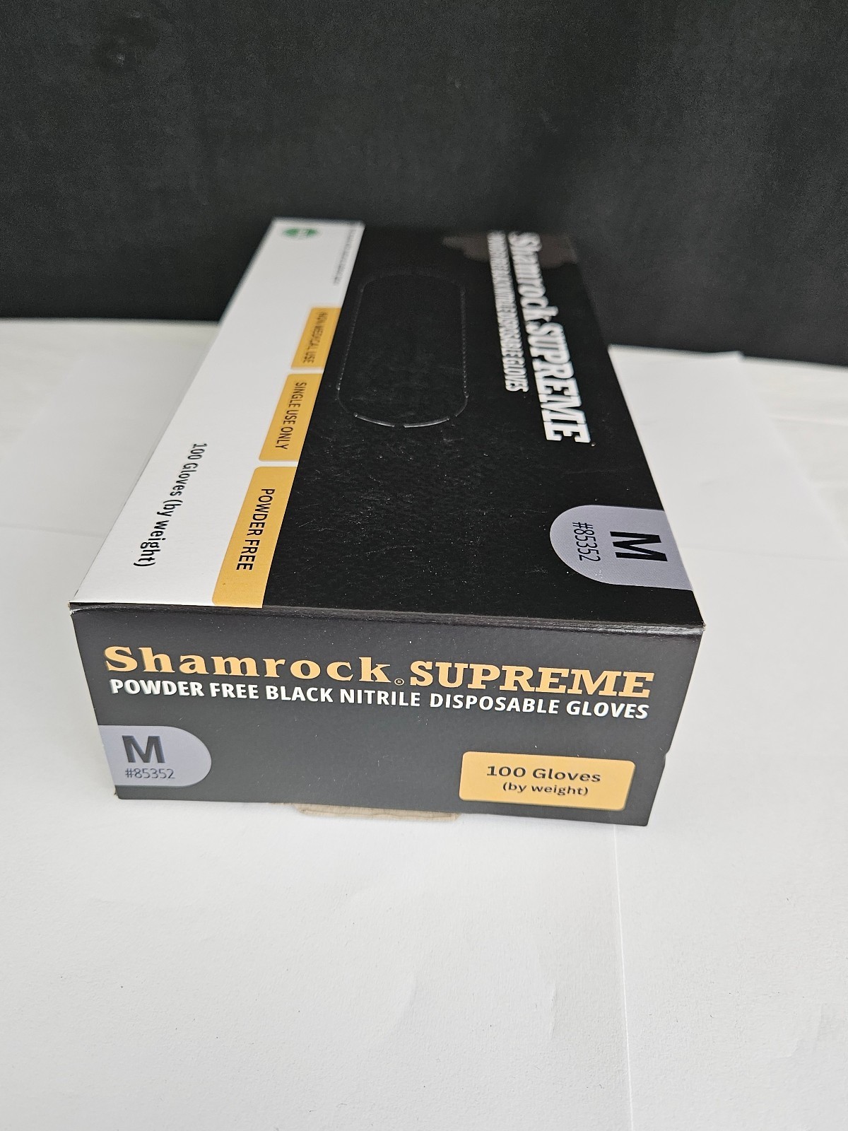 Shamrock Supreme Powder Free Black Nitrile Disposable Gloves