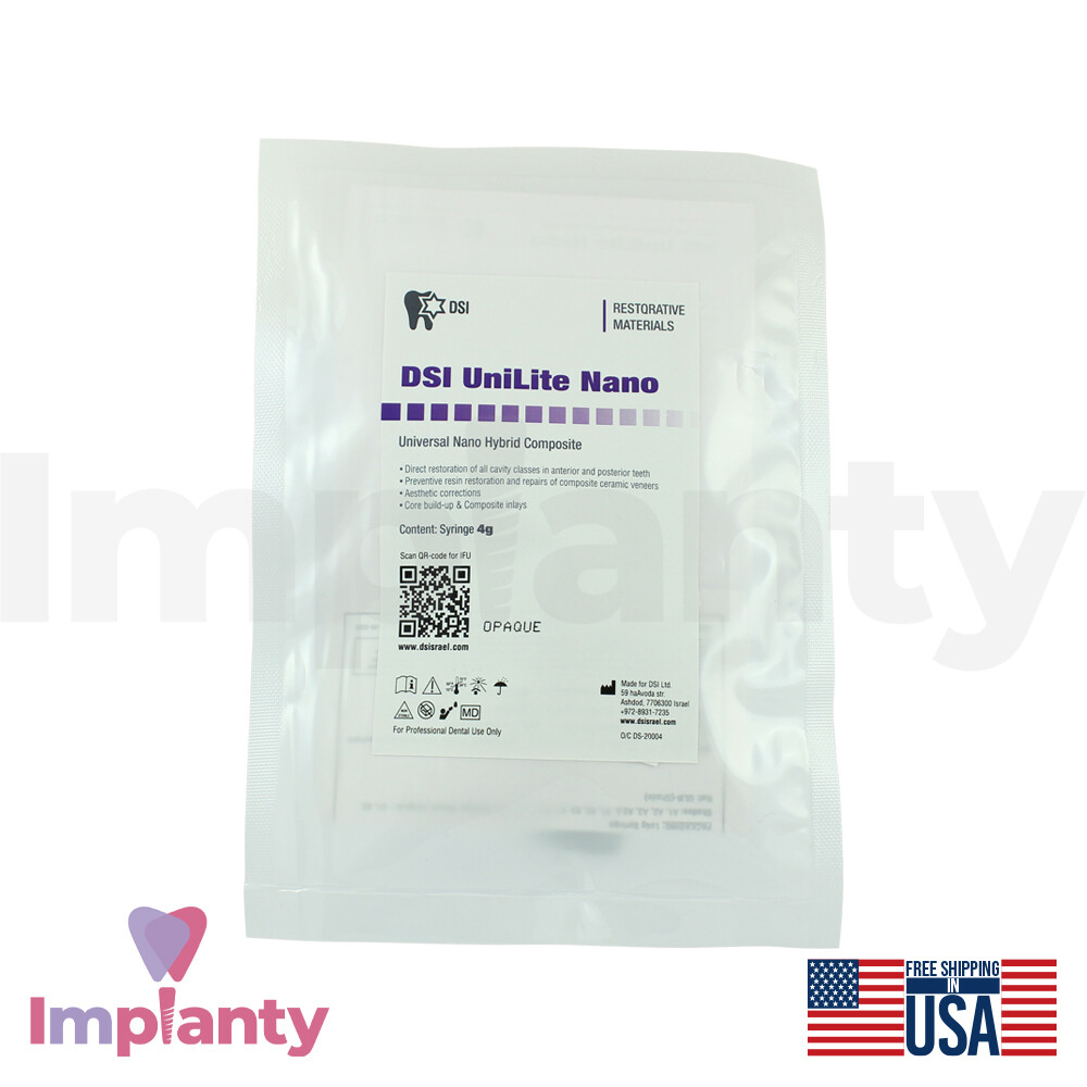 DSI UniLite Nano Universal Hybrid Composite 4g Syringe Restoration Dental