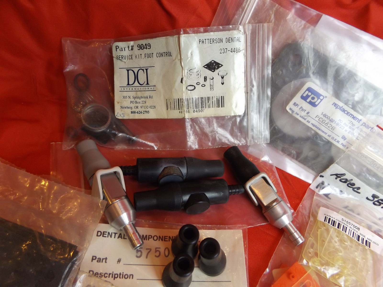 Dental Unit, Equipment, Parts, Misc. Lot, SE Valves, HP. Block Gasket, Cerec Bur