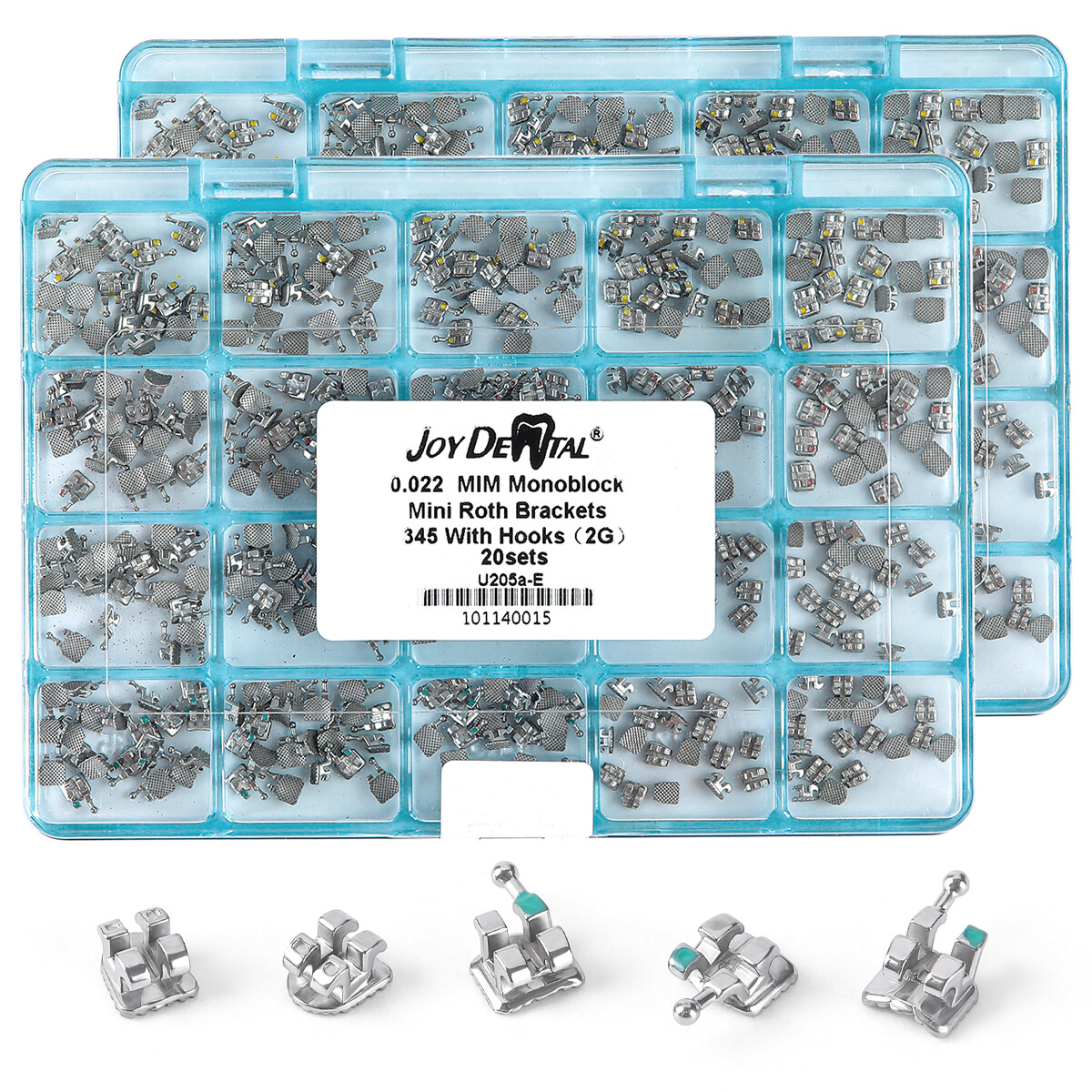AZDENT Dental Orthodontic MIM Monoblock Brackets Braces Mini Roth/MBT Hooks 345