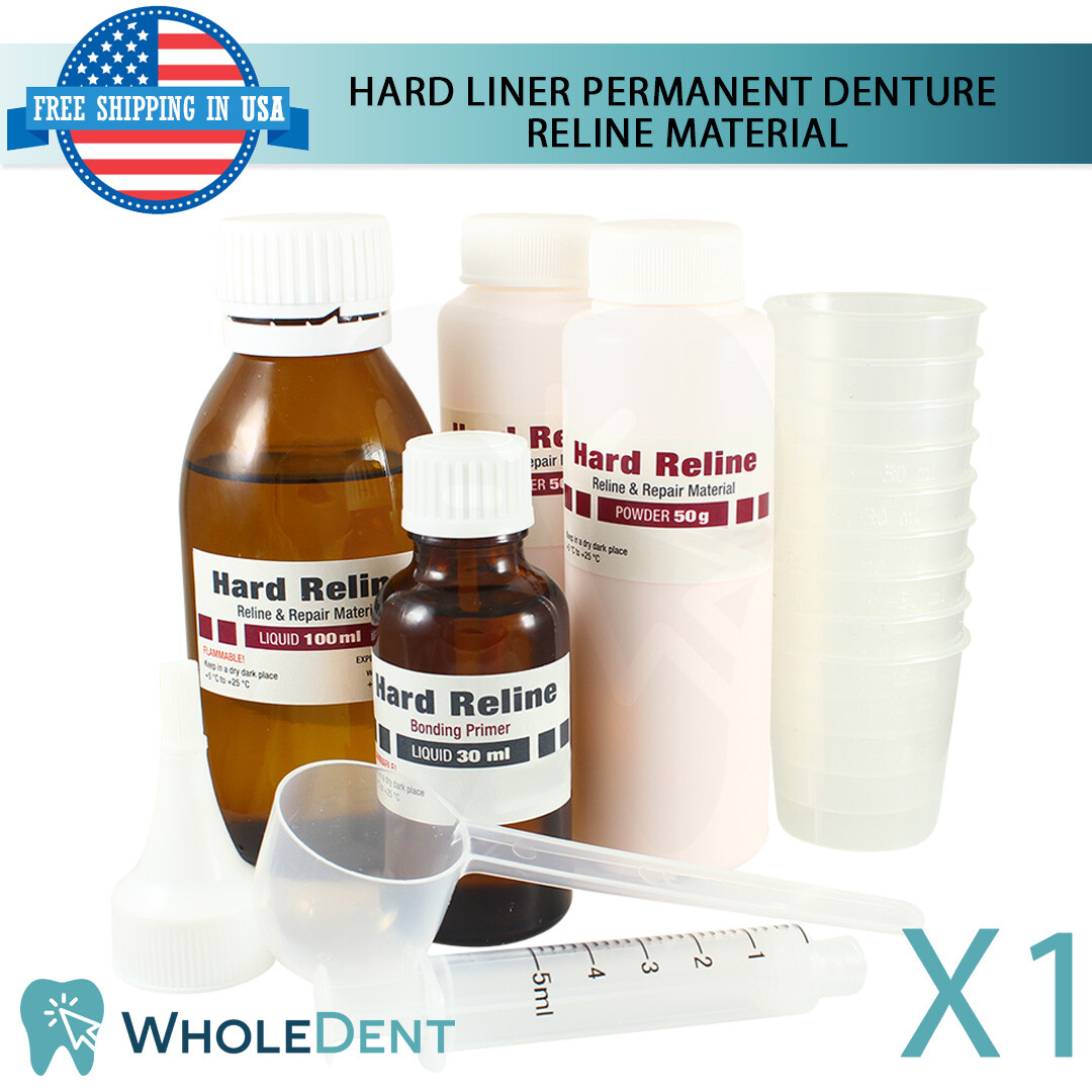 Self Curing Resin For Hard Liner Reline Home Use Kit DIY Denture Renew Acrylic