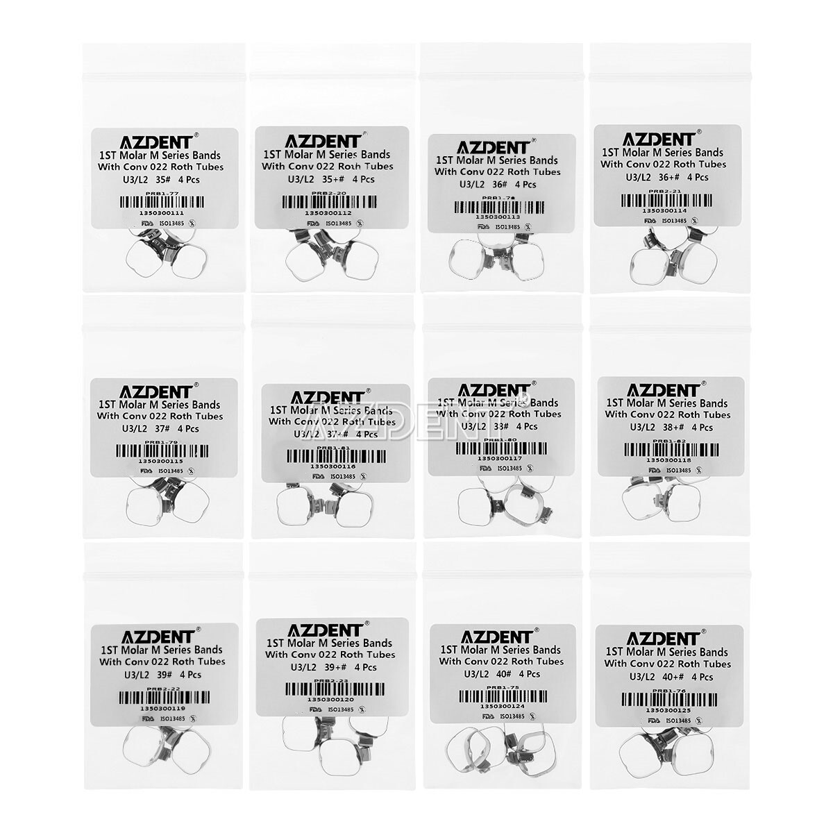 Dental Orthodontic Bands Buccal Tube 1st Molar MBT/Roth.022 Convertible/Non-Con