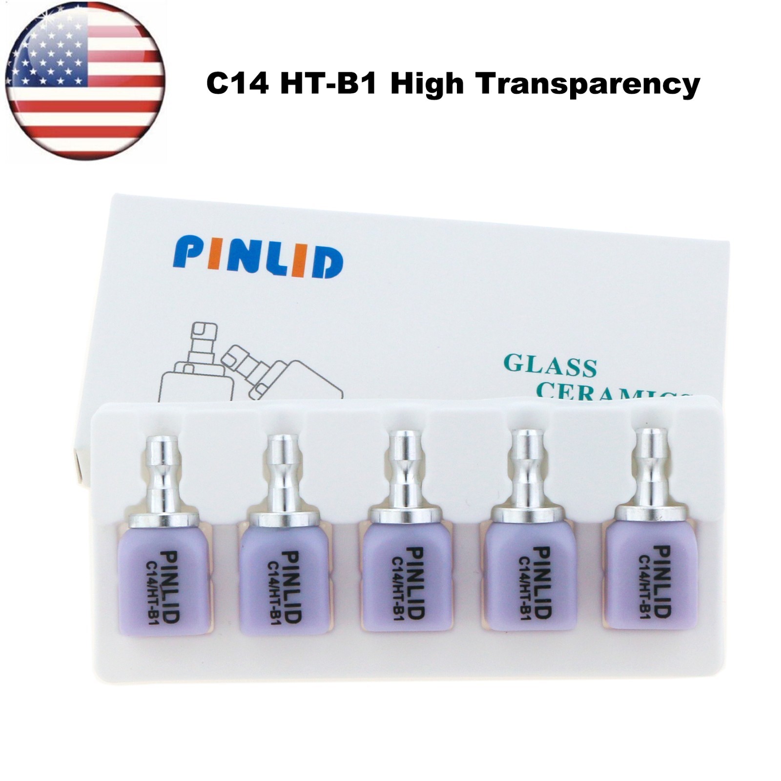 US C14 HT/LT B1/B2 EMAX Dental Glass Ceramic Lithium Dislicate CEREC Emax CAD