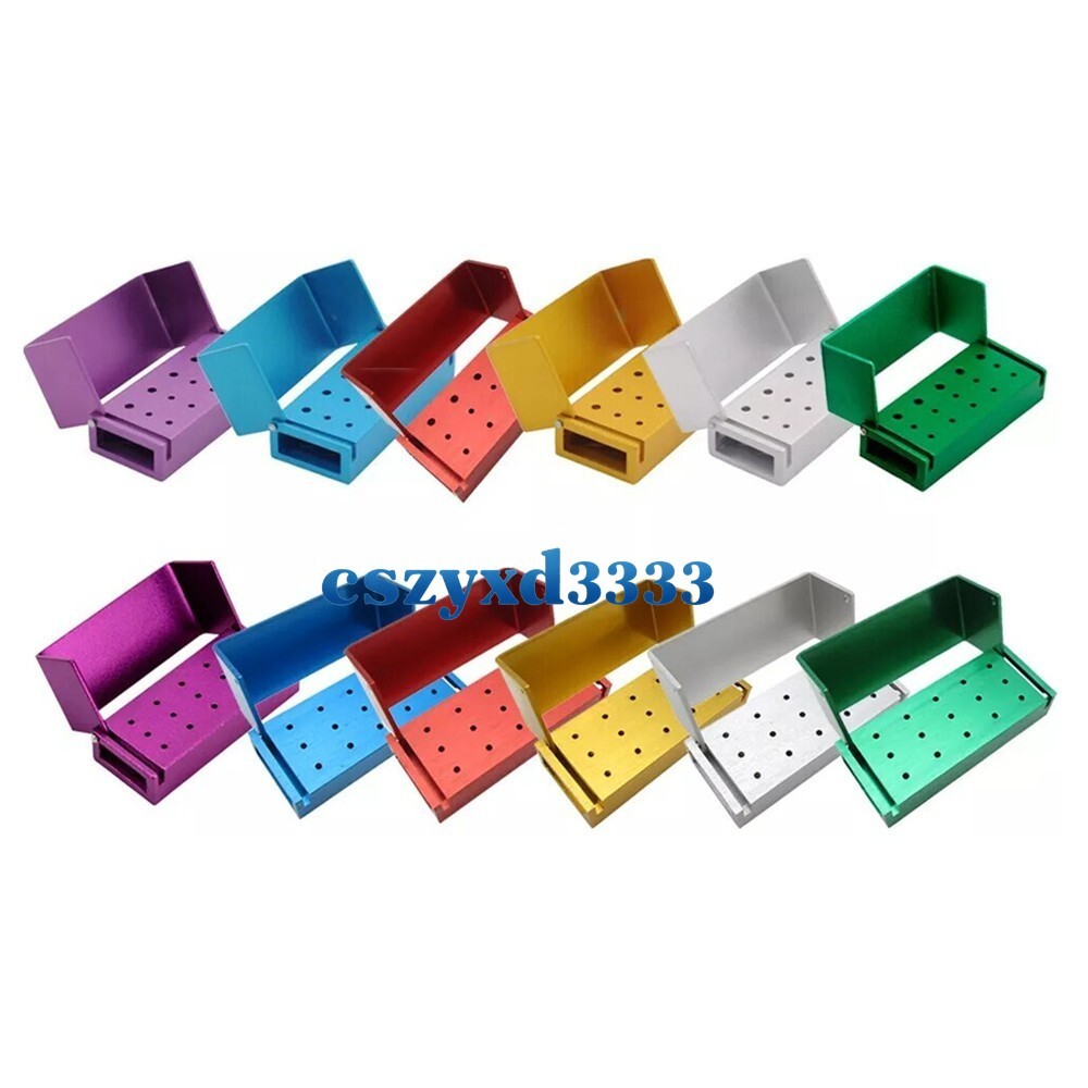 Dental Bur Holder Block Disinfection Box 10/15/16/24/30/56/100/142/152 Holes