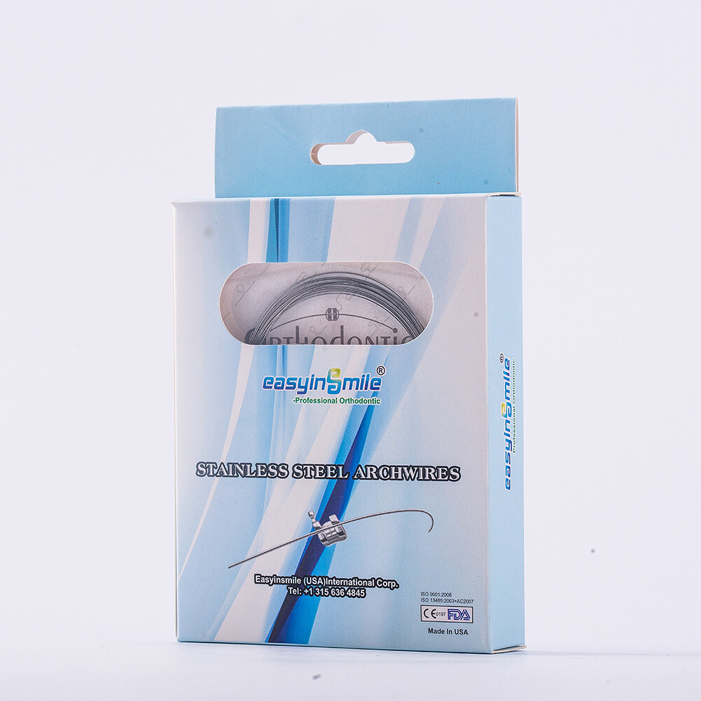 10Pk Dental Ortho Natural Stainless Steel/NITI Arch Wires Round 12-16-18-22 U/L
