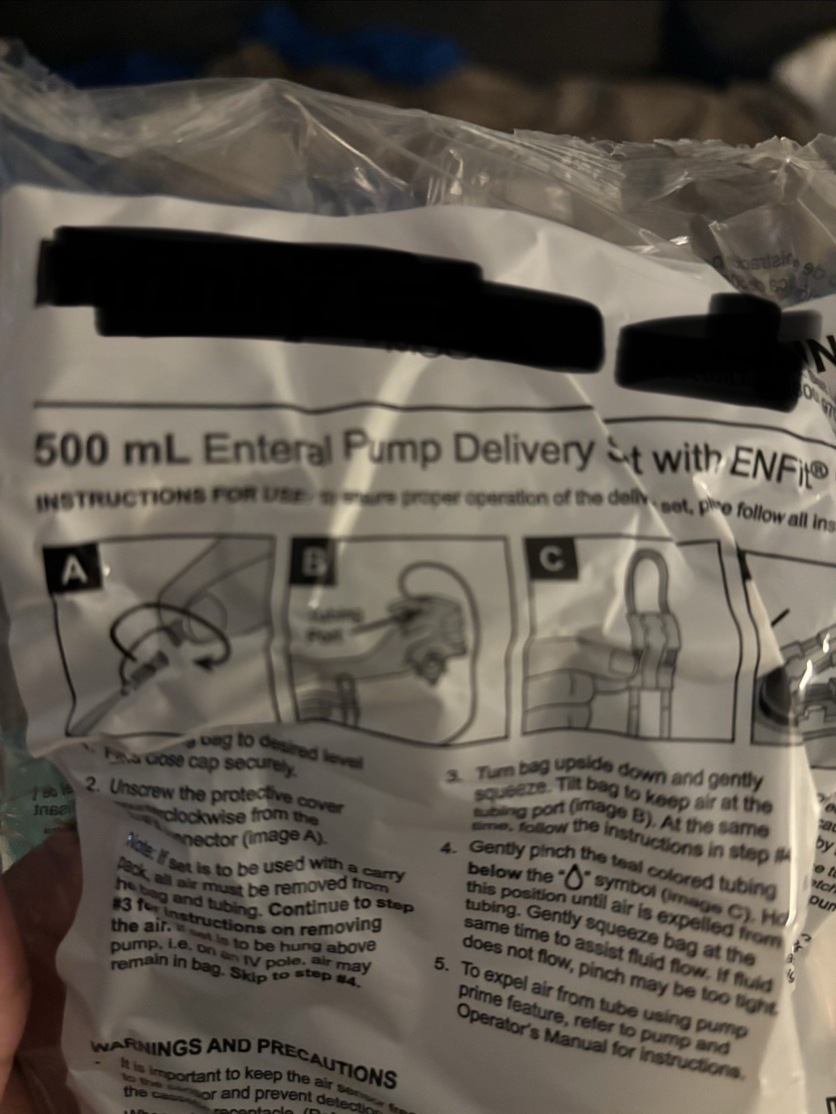 Enteral Feeding Gravity Set Small Bore 1200 mL & 500 mL enteral feeding pump bag