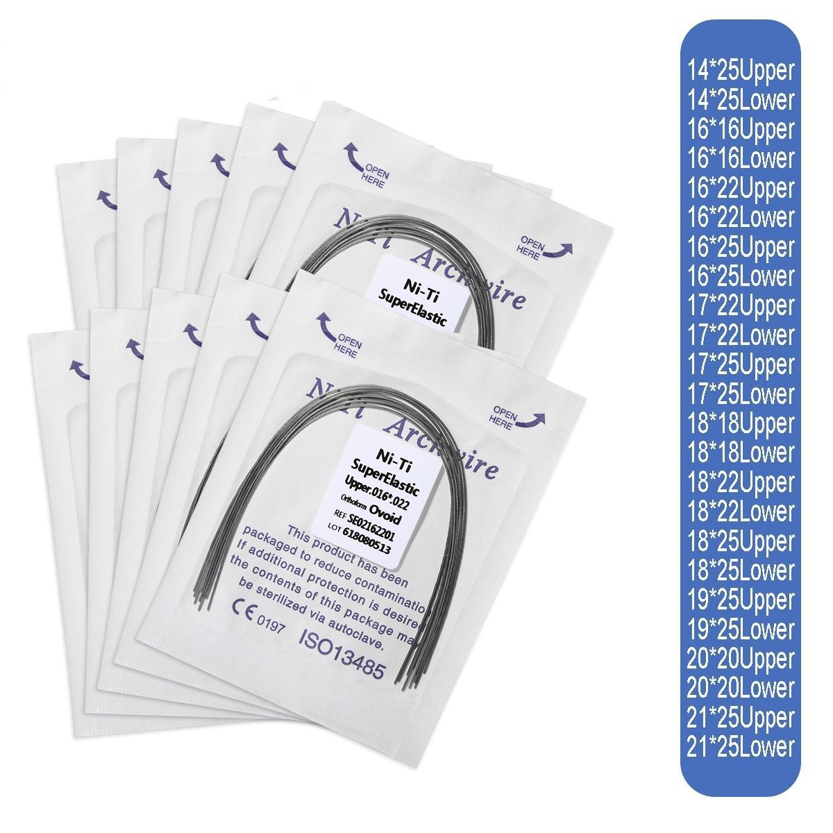 Dental Orthodontic Super Elastic NITI Rectangular Arch Wires Ovoid Form US