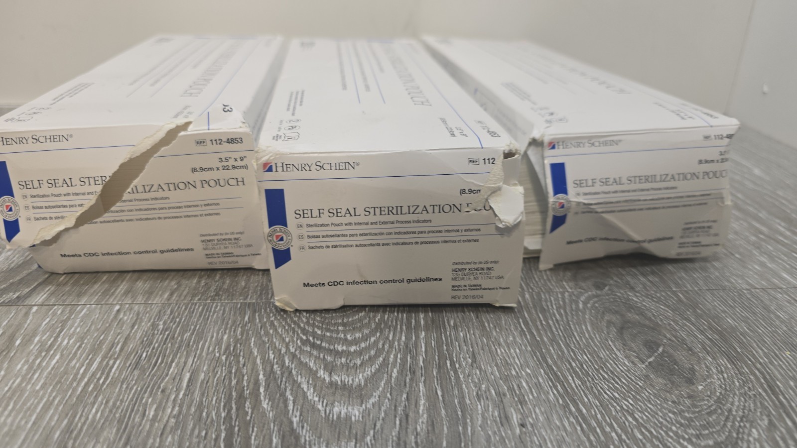 Lot of 3 Boxes Henry Schein Sterilization Pouch 200 Count 3.5X9″ REF: 112-4853