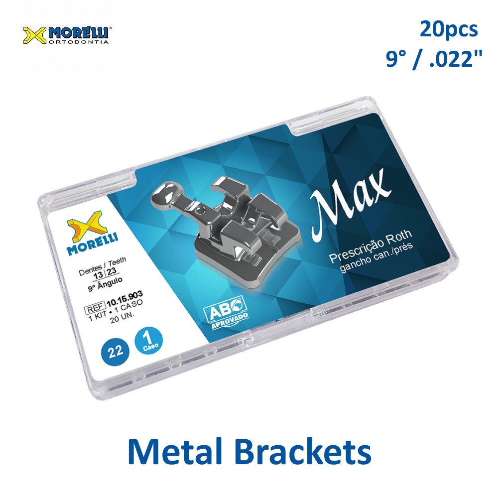 Dental Orthodontic Morelli Case Max Brackets Roth 3/4/5 Metallic 20pcs