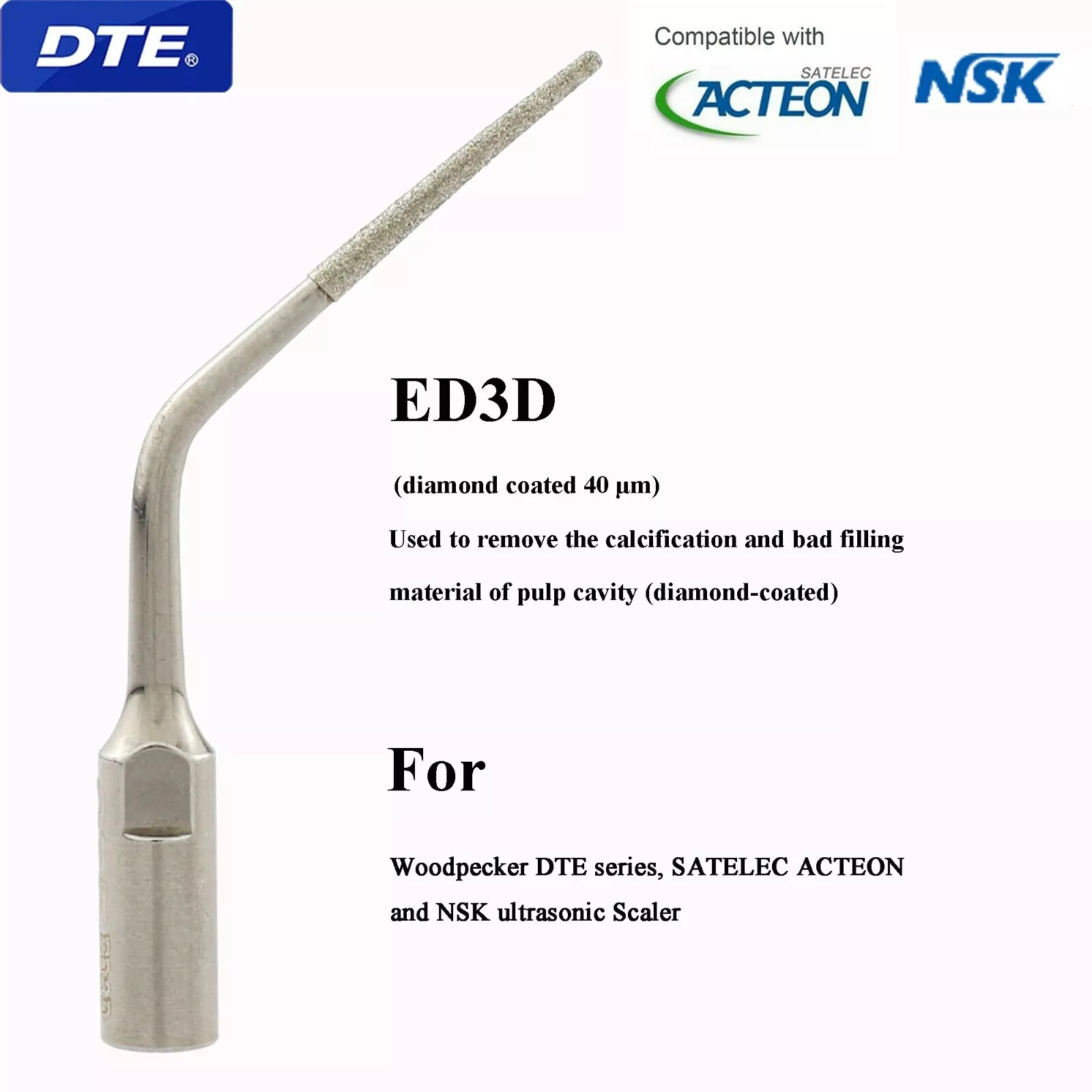 5pcs Woodpecker Dental Ultrasonic Scalers Tips Piezo for DTE D1/D5 LED Handpiece