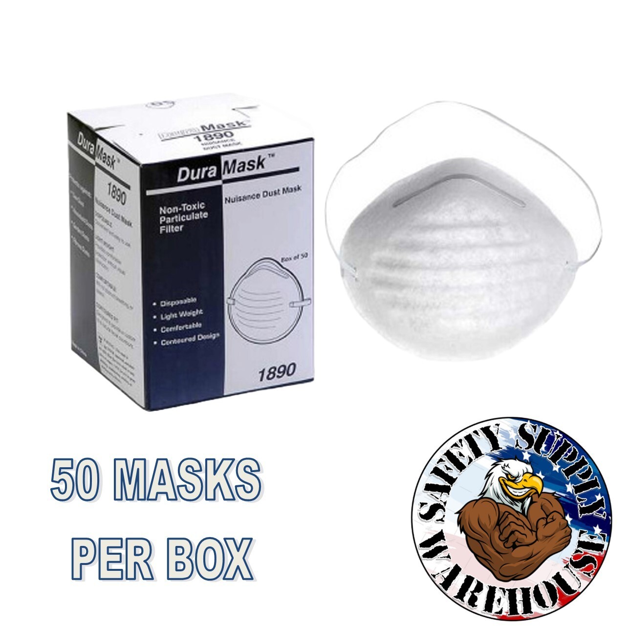 50 pcs Nuisance Disposable Dust Mask Filter Mouth Cover Safety Respirator