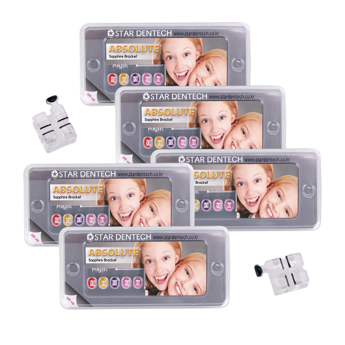 Dental Orthodontic Sapphire Ceramic Brackets Braces Mini Roth.022 Hooks 345 USA