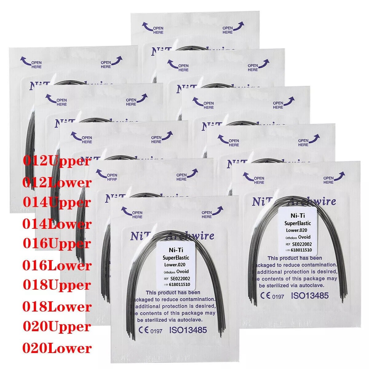 1-200 Packs dental orthodontic super elastic niti round arch wire Upper/Lower MX