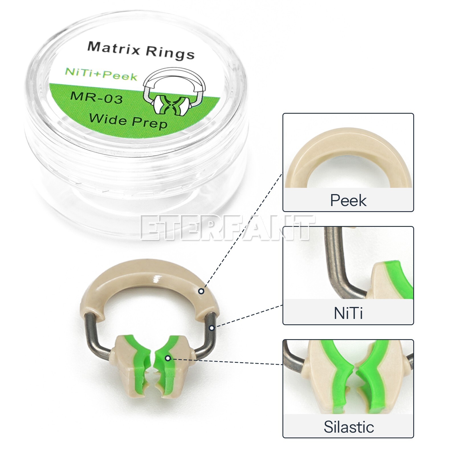 Dental Autoclavable Matrix Bands Rings Matrices Clip Clamp Titanium Fit Garrison