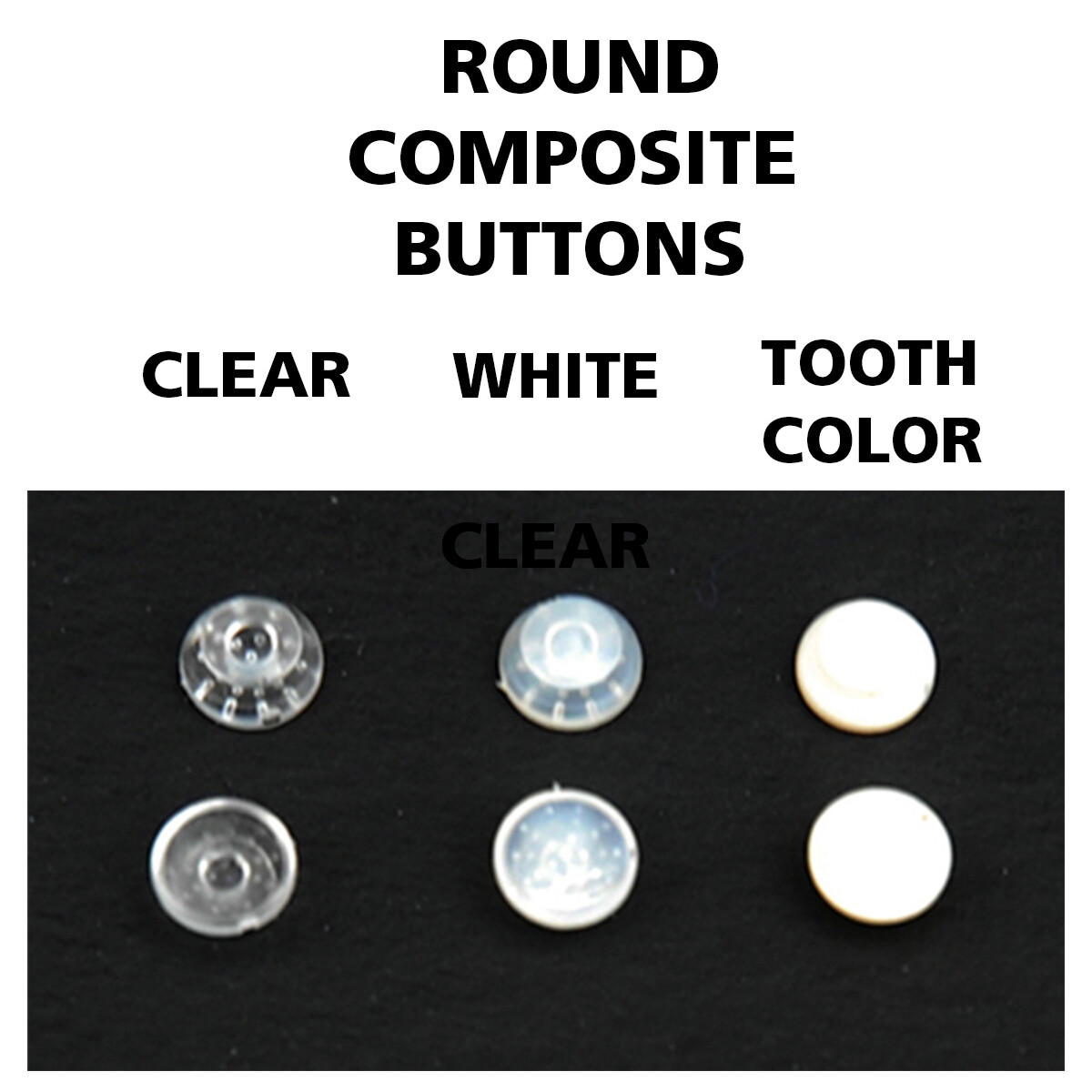Dental Orthodontic Composite Ceramic Lingual Button Bondable Round Base – 10 PCS