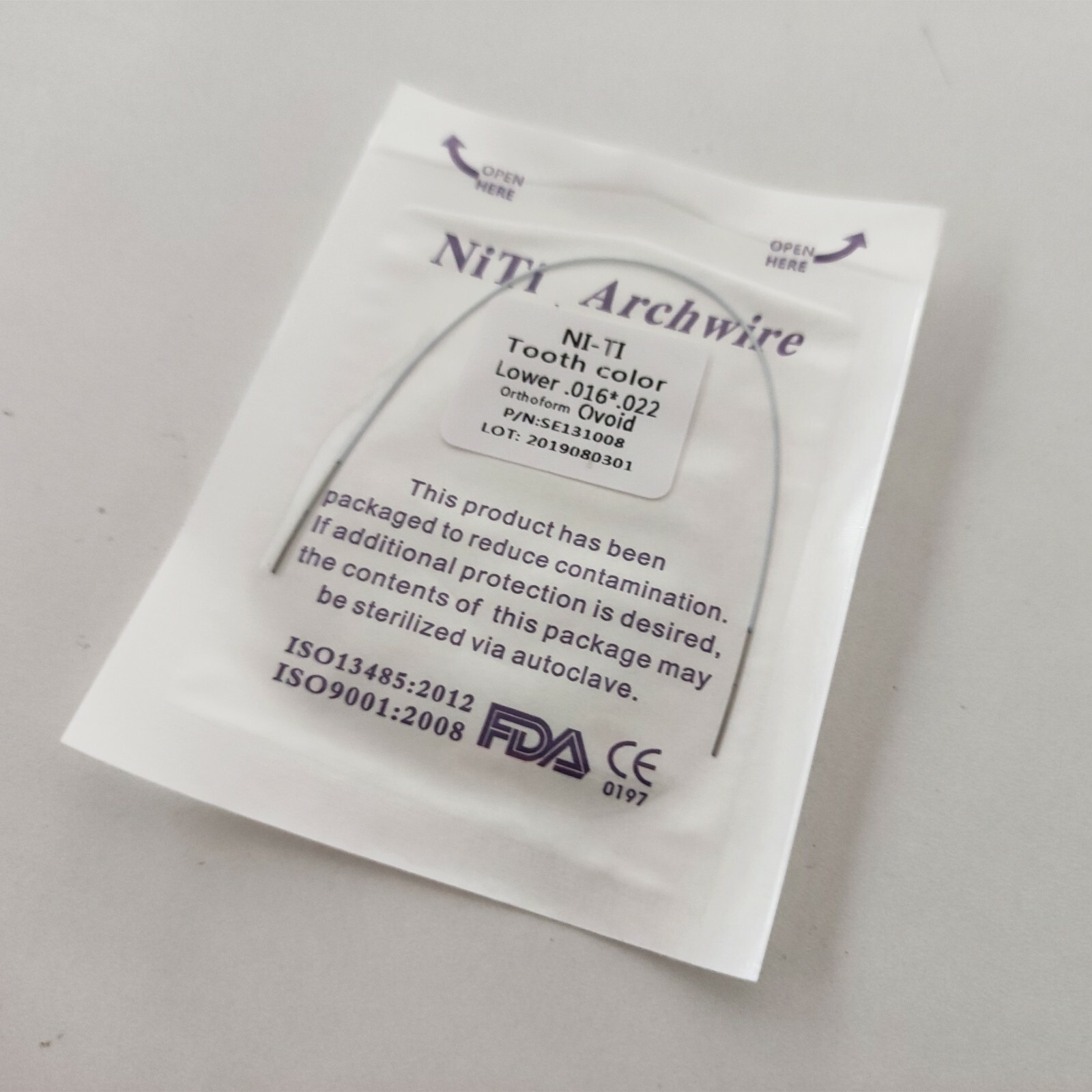5 Packs Dental Super Elastic Niti Arch Wire White Color Rectangular Wire Oval