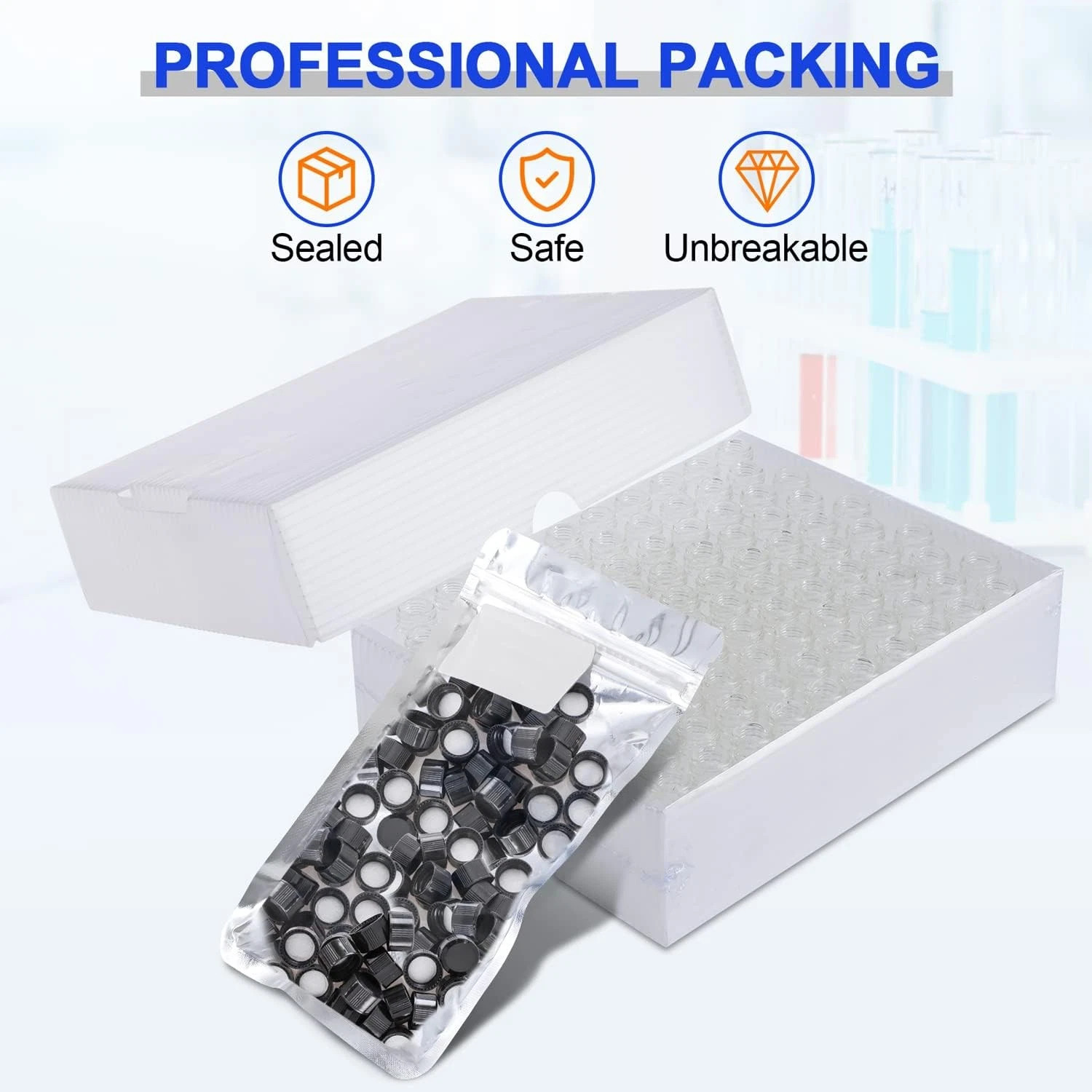50Pack 30Ml Clear Glass Vials with Screw Caps Small Liquid Sample Vial LeakProof