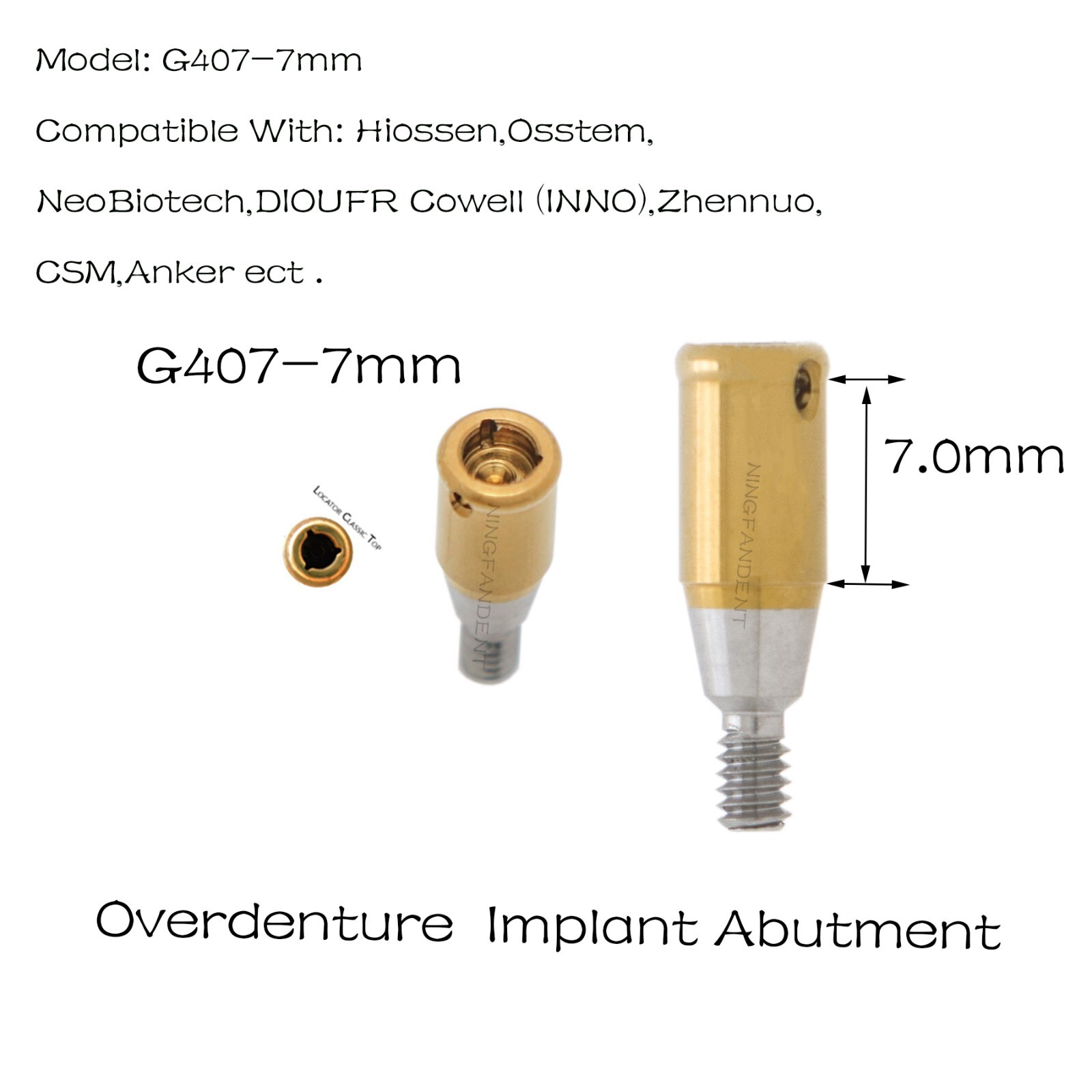 Implant Locat0r System Abutment 1-7.0mm GH For HIOSSEN ET III SA Ø3.7 Standard