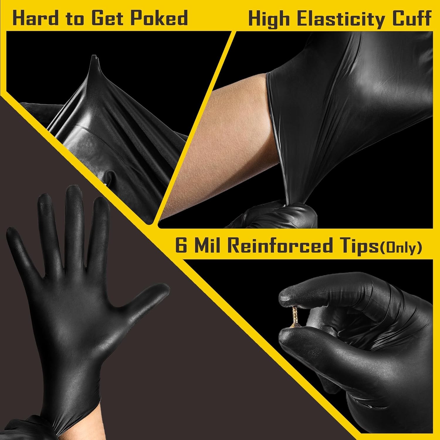 Black Nitrile Disposable Gloves 5 Mil Heavy Duty for Household Work Indoor Use