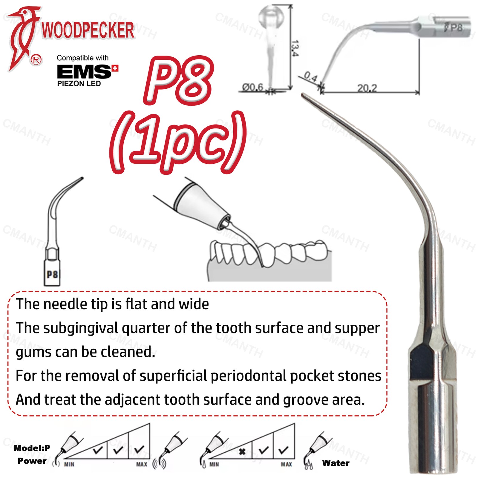 Woodpecker Dental Ultrasonic Scaler Tips Periodontics Tip Fit EMS USD Handpiece