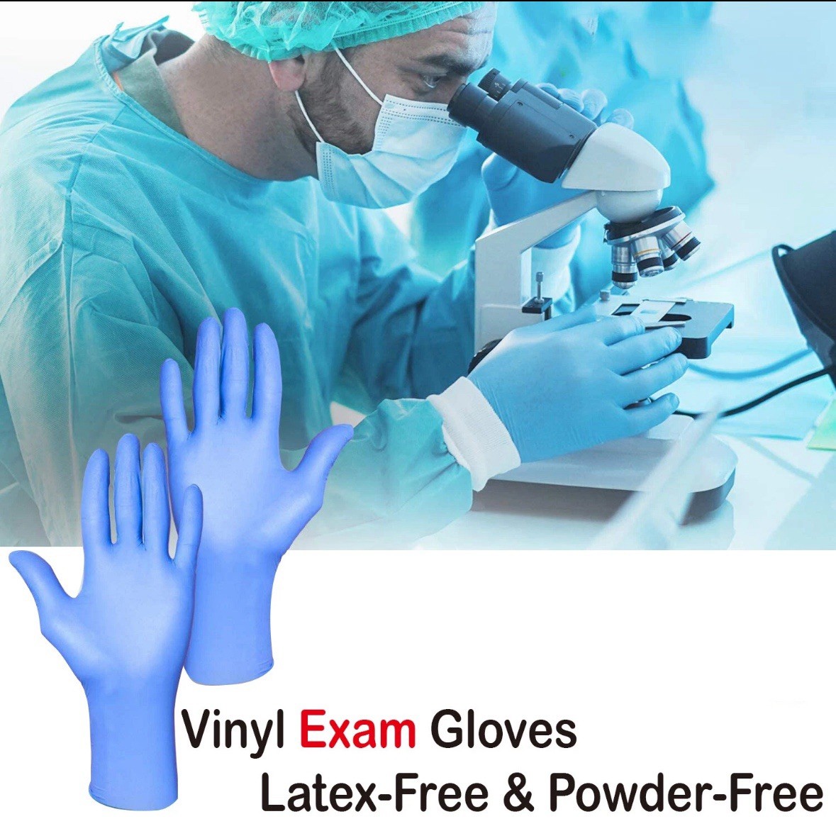 Latex Gloves Synmax Vinyl Exam Gloves Medium Powder & Latex Free 10 Boxes 1 case