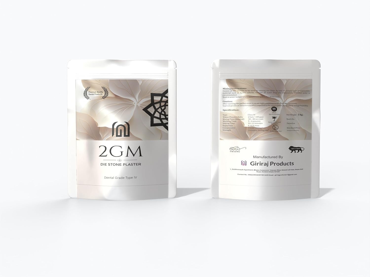 Dental Off White Stone Powder Type IV 1Kg for Casting Models and Labs
