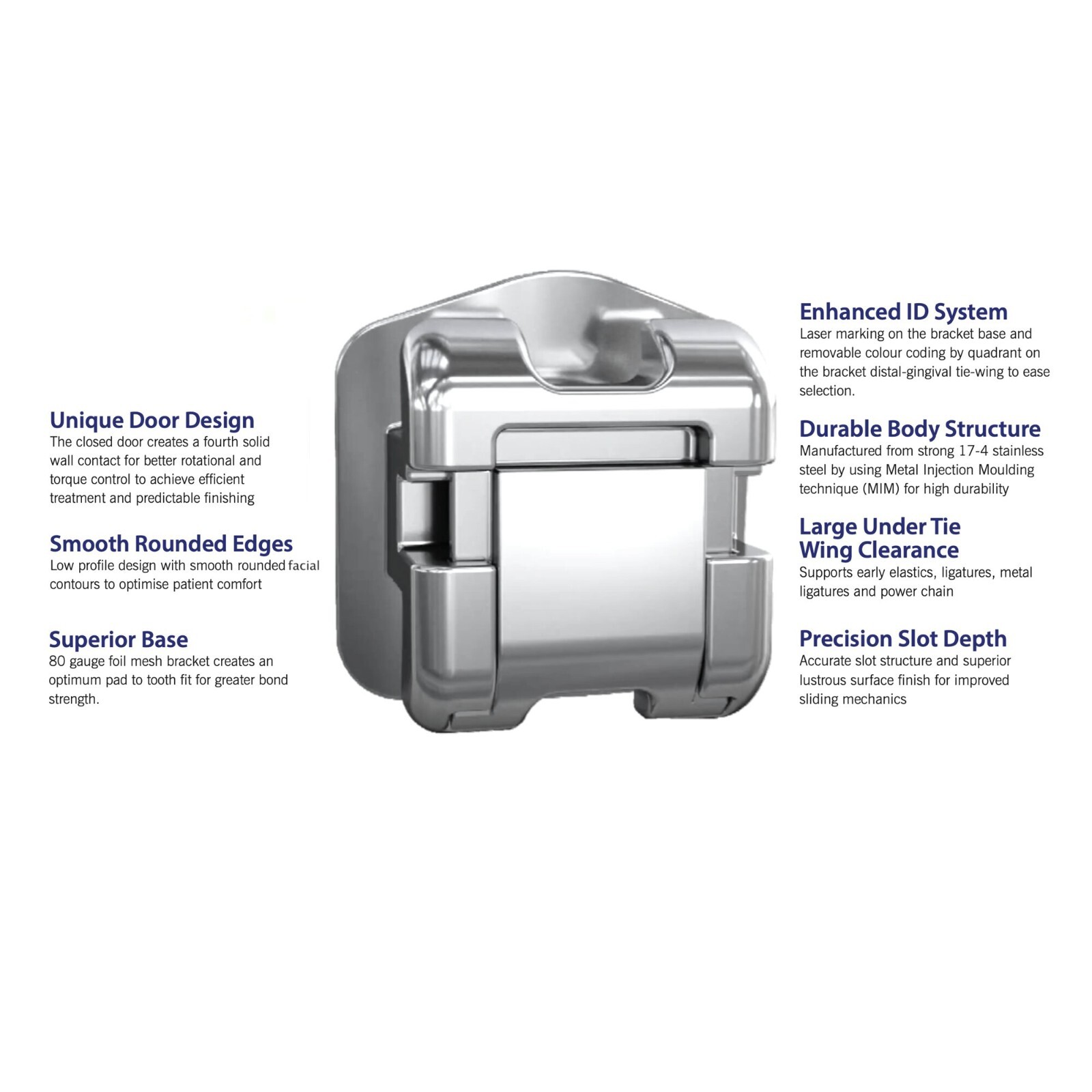Dental Orthodontic Brackets Self Ligating Braces Metal Ceramic Roth MBT 022 345
