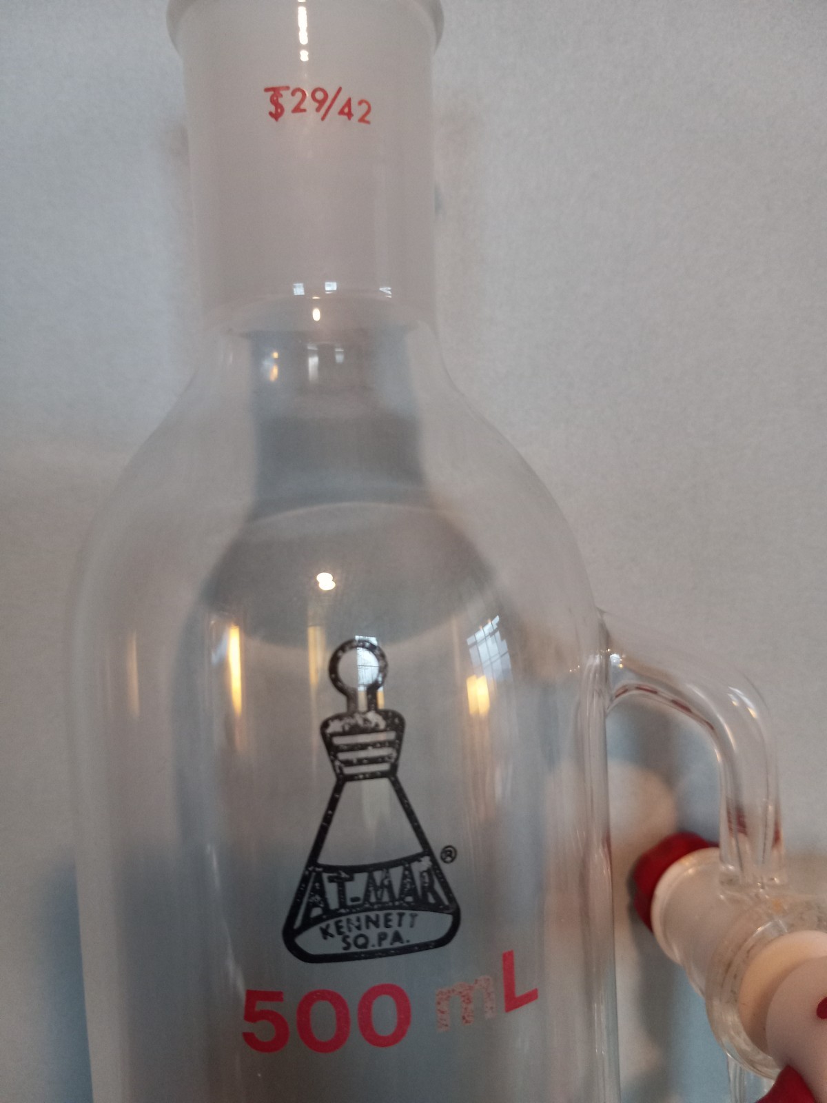 500ml SPPS Solid Phase Peptide Synthesis 29/42 Medium Frit Press Equalized