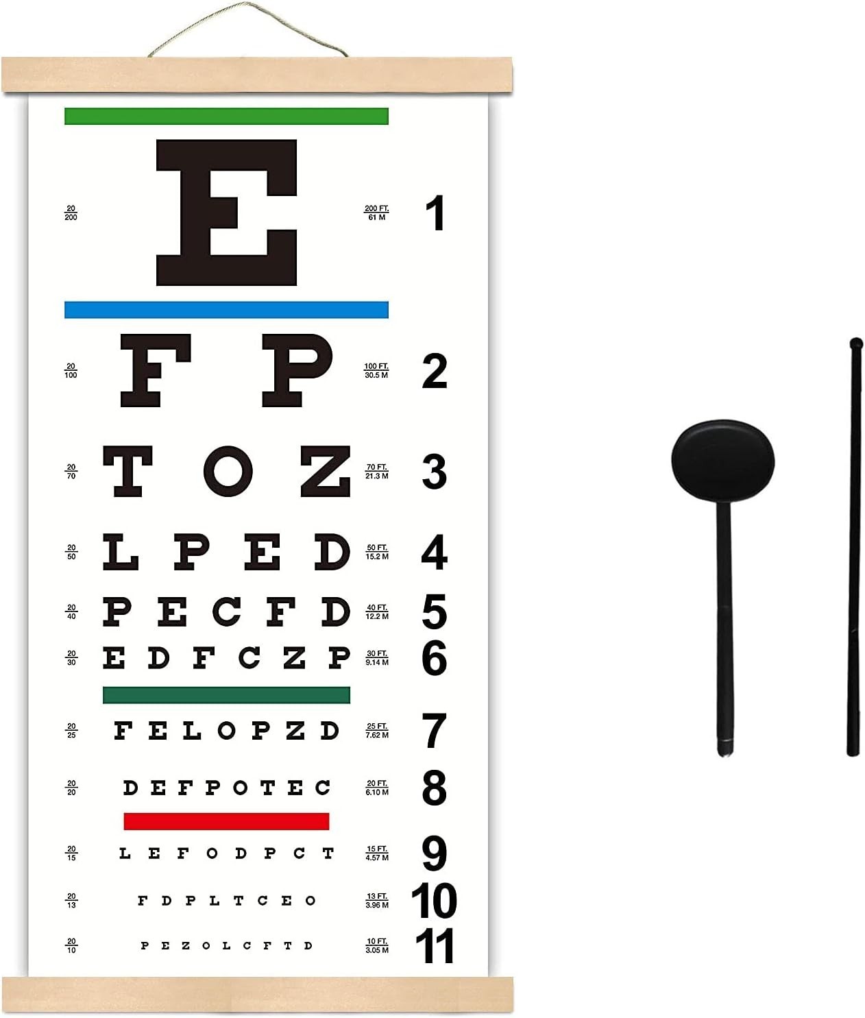 Professional Snellen Eye Chart Wall Decor – 20 Feet Distance