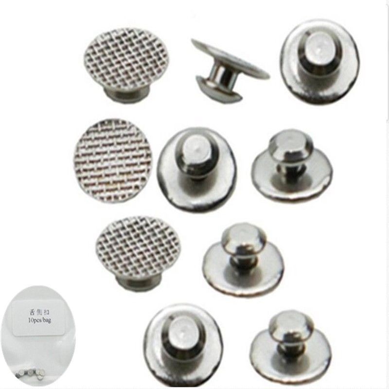 10 Pcs/Pack Dental Orthodontic Round Lingual Button Bondable Mesh Base Split