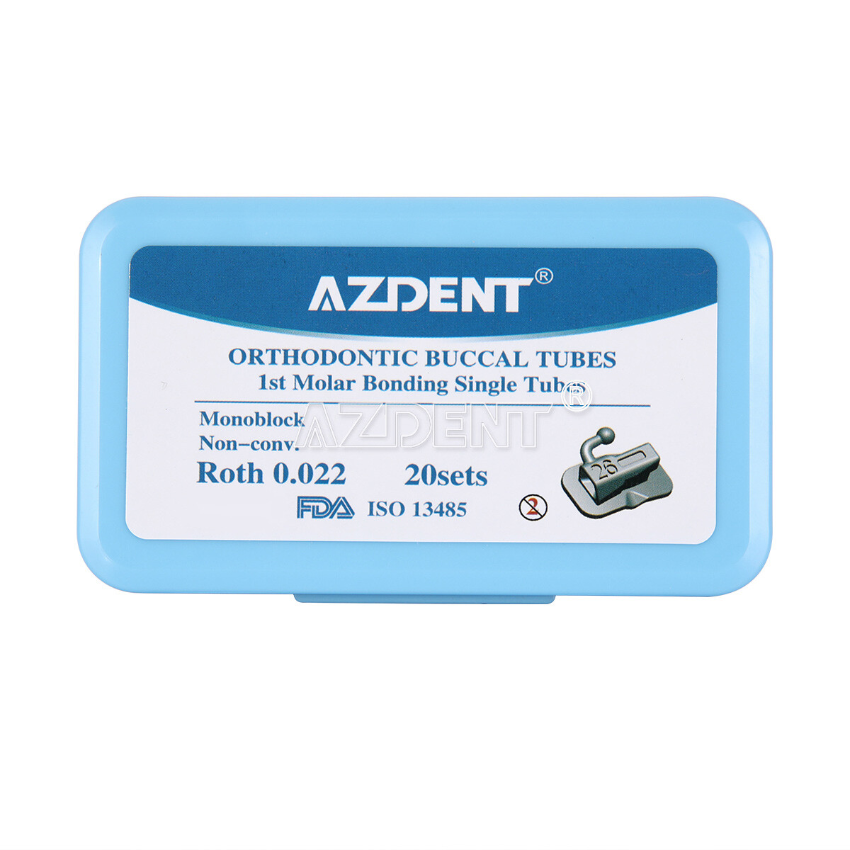 AZDENT Dental Orthodontic Buccal Tube 1st Molar Tube Roth MBT 022 Bondable MIM