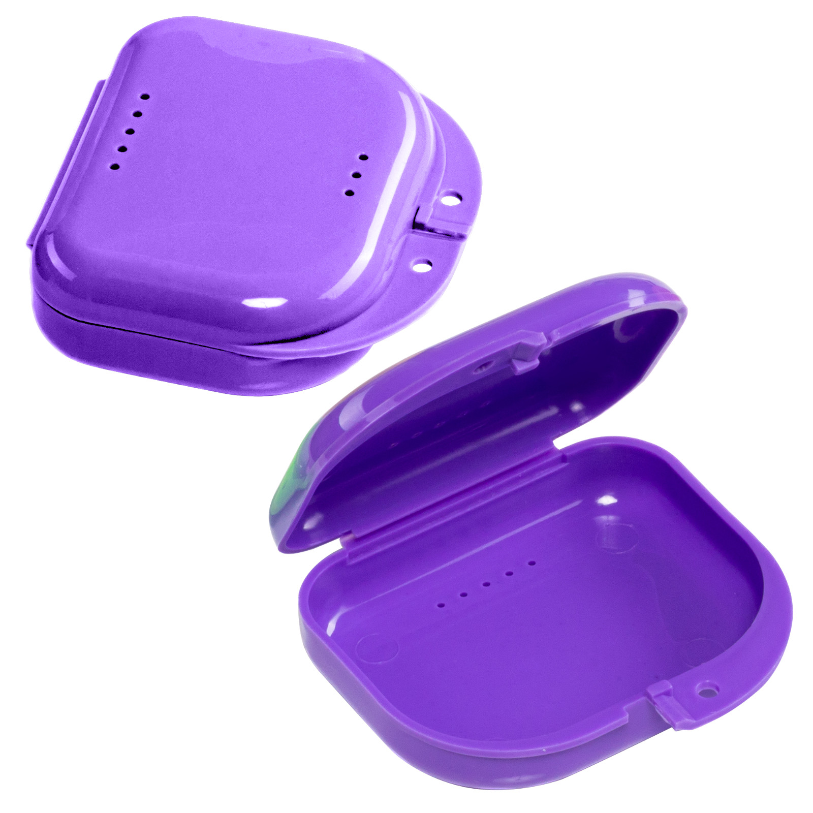 Purple Retainer Case w/ Vent Holes – UV Cleaner Case, Mouth Guard Aligners