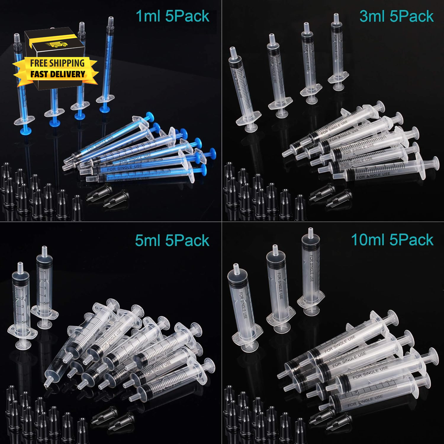 20Pack 1Ml / 3Ml / 5Ml / 10Ml Syringe without Needle – Small Plastic Syringes St