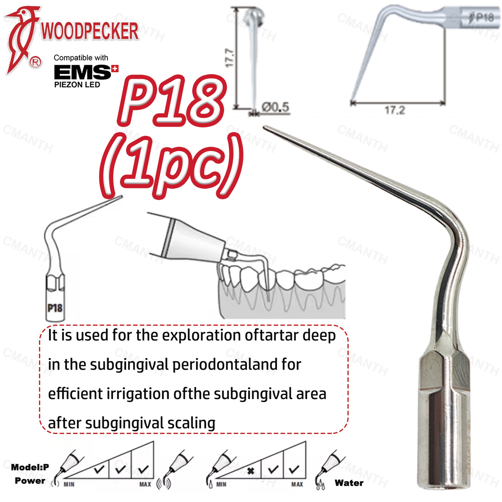 Woodpecker Dental Ultrasonic Scaler Tips Periodontics Tip Fit EMS USD Handpiece