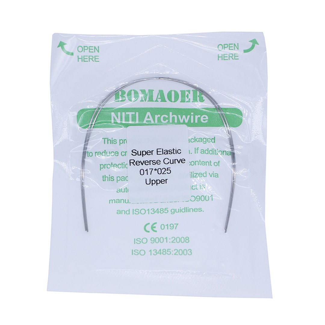 50×Dental Orthodontic Niti Rectangular Arch Wires Reverse Curve 17×25 Upper