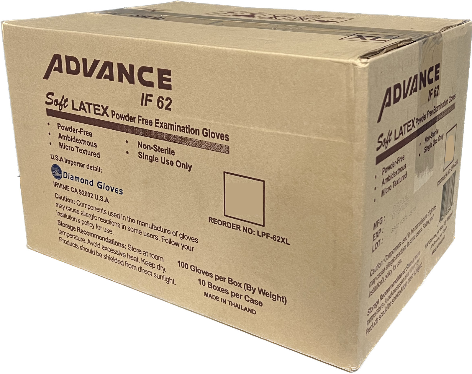1000 Pcs Latex Exam Gloves White 6 Mil Powder FREE Medical All Size S, M, L, XL