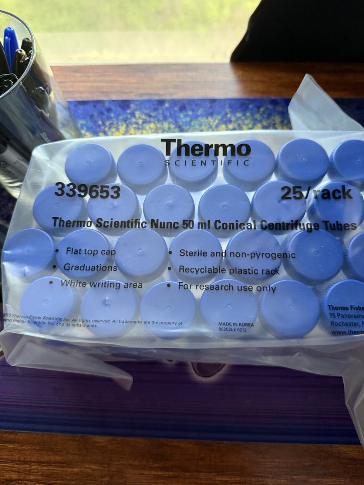 Thermo Scientific 50 ML Conical Centrifuge Tubes 25 / Pack 4 Packs Included