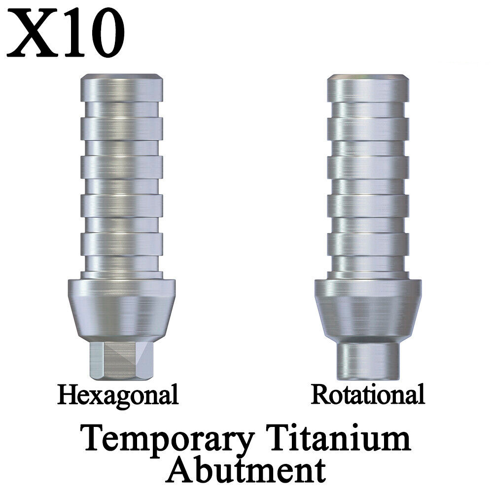10pcs Temporary Straight Titanium Abut men ts With Screws Internal Hex