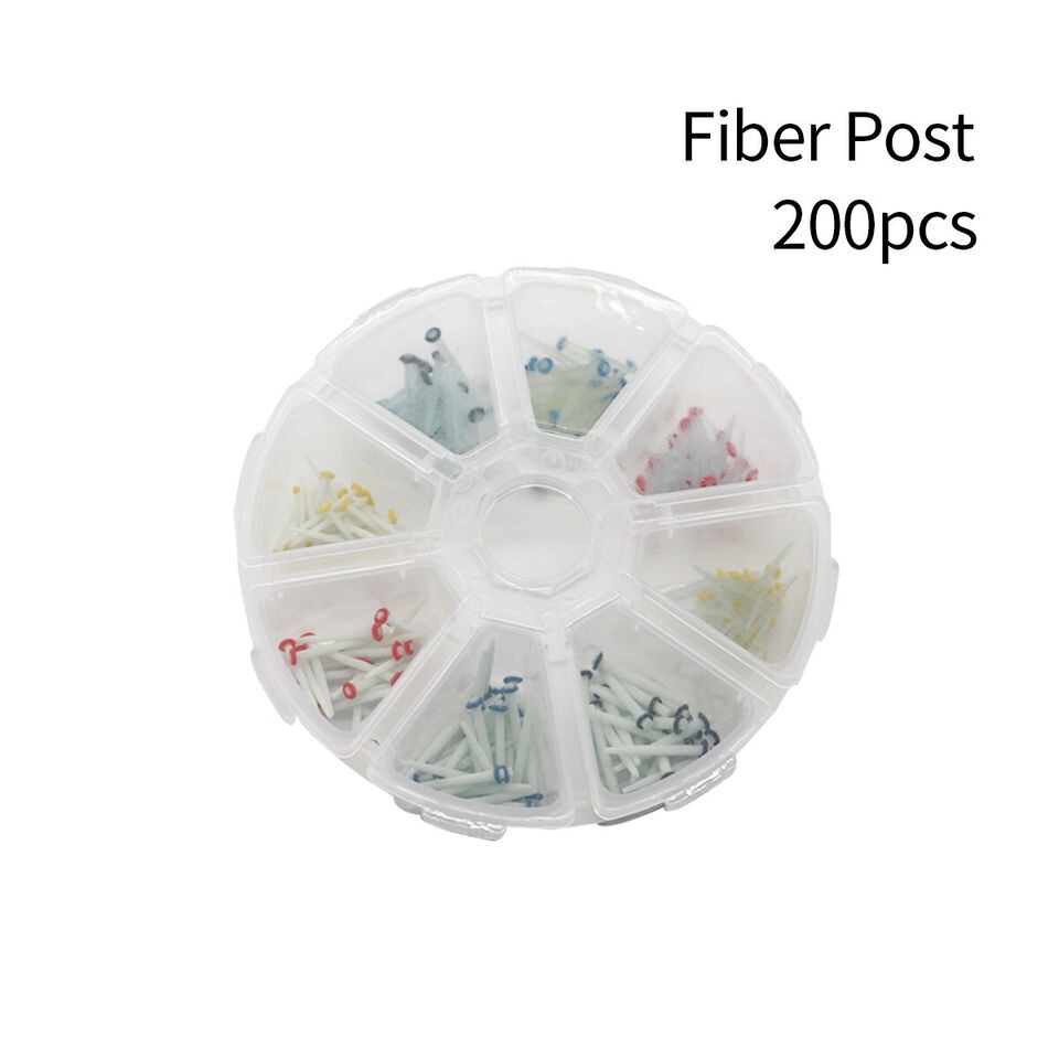 200 Pcs Dental Fiber Post Glass Quartz Teeth Restorative 1.2 1.4 1.6 1.8mm Posts