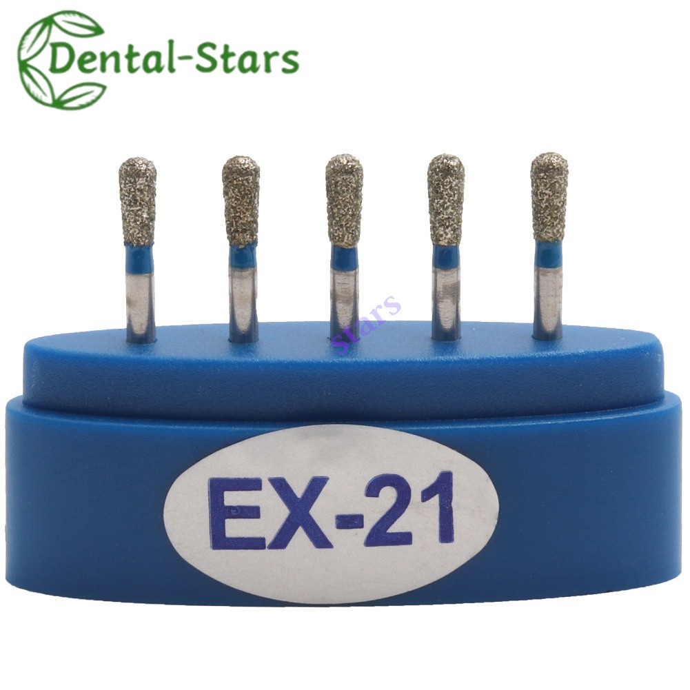 5Pcs/Box Dental FG Diamond Burs 10 Sizes EX 11-EX24 Bur For High Speed Handpiece