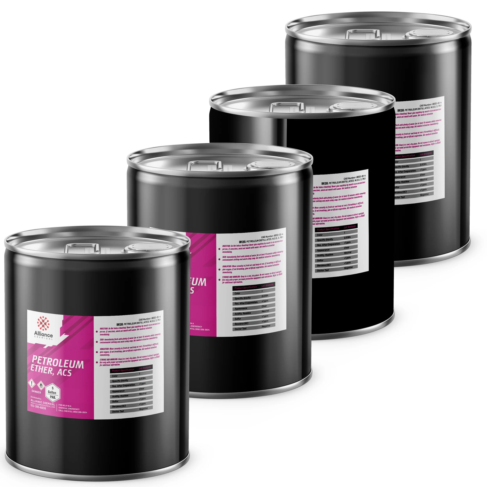 Petroleum Ether ACS Reagent Grade – 4 x 5 Gallon Pails