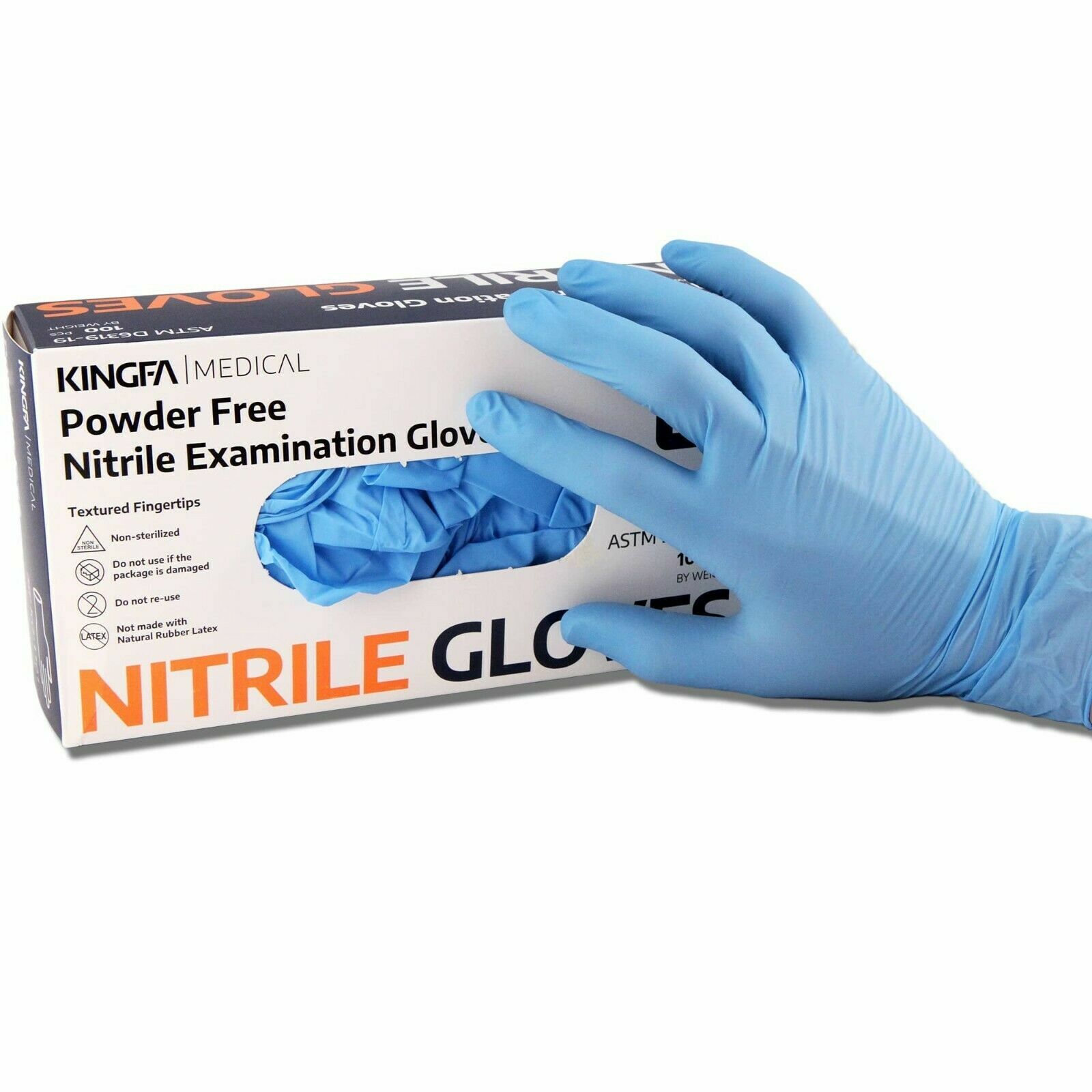 Kingfa Blue Nitrile Medical FDA Powder Free Disposable 4 mil Thickness glove