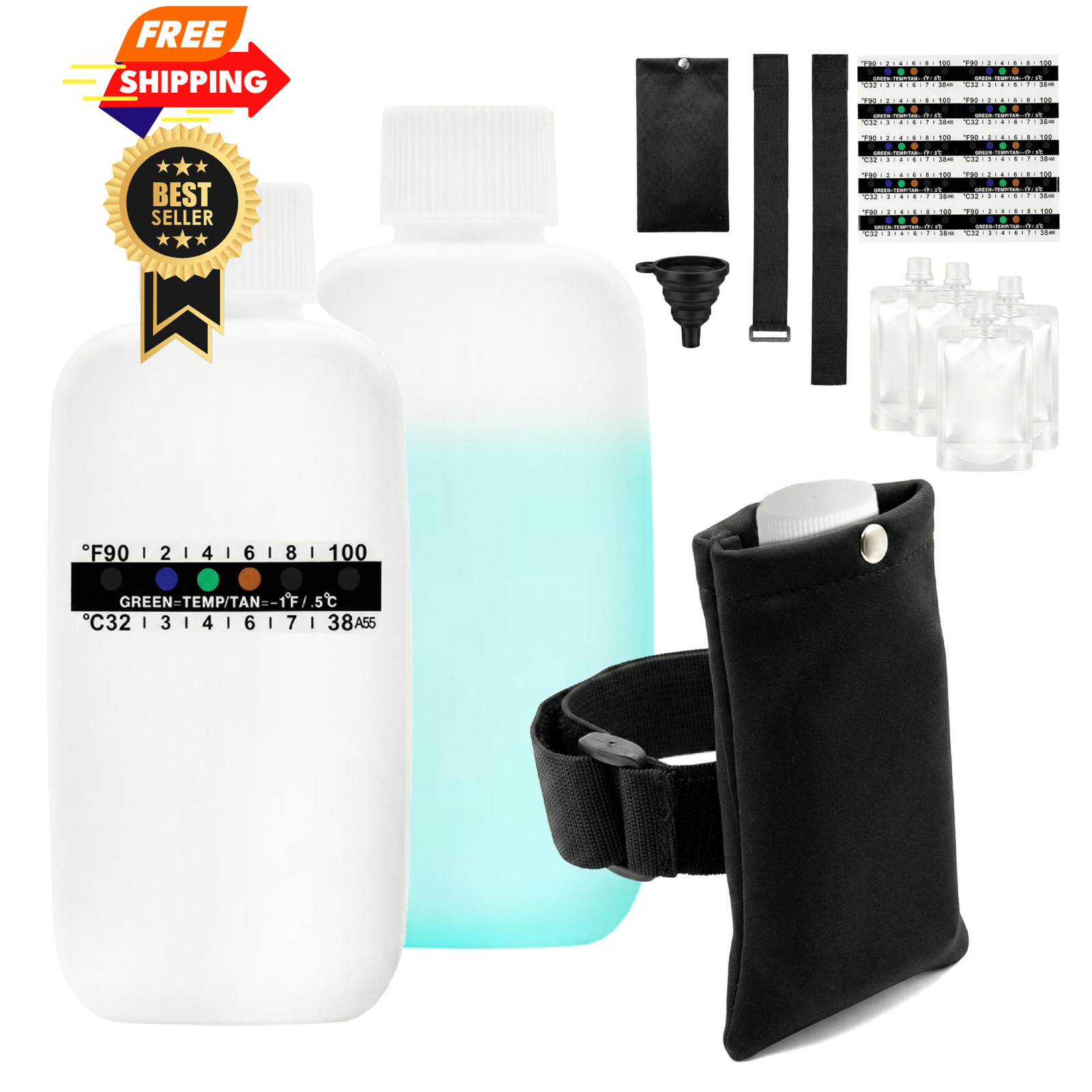 20 Pcs Urine Test Complete Kit – 10 Temperature Slim, White;black