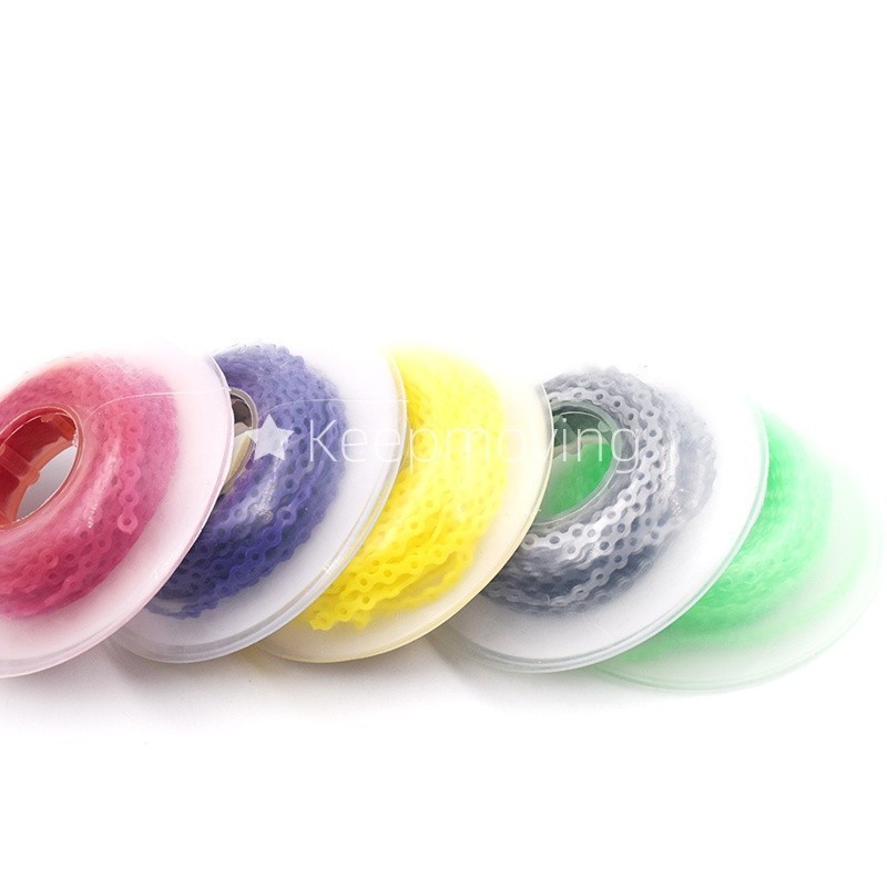 Dental Orthodontic Elastic Rubber Power Chain Braces Bands Short/Long/Close