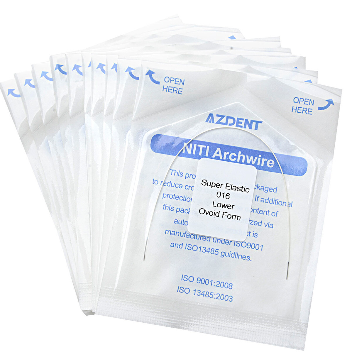 5 Packs Dental Ortho Super Elastic NiTi Round Arch Wires White Color Coated