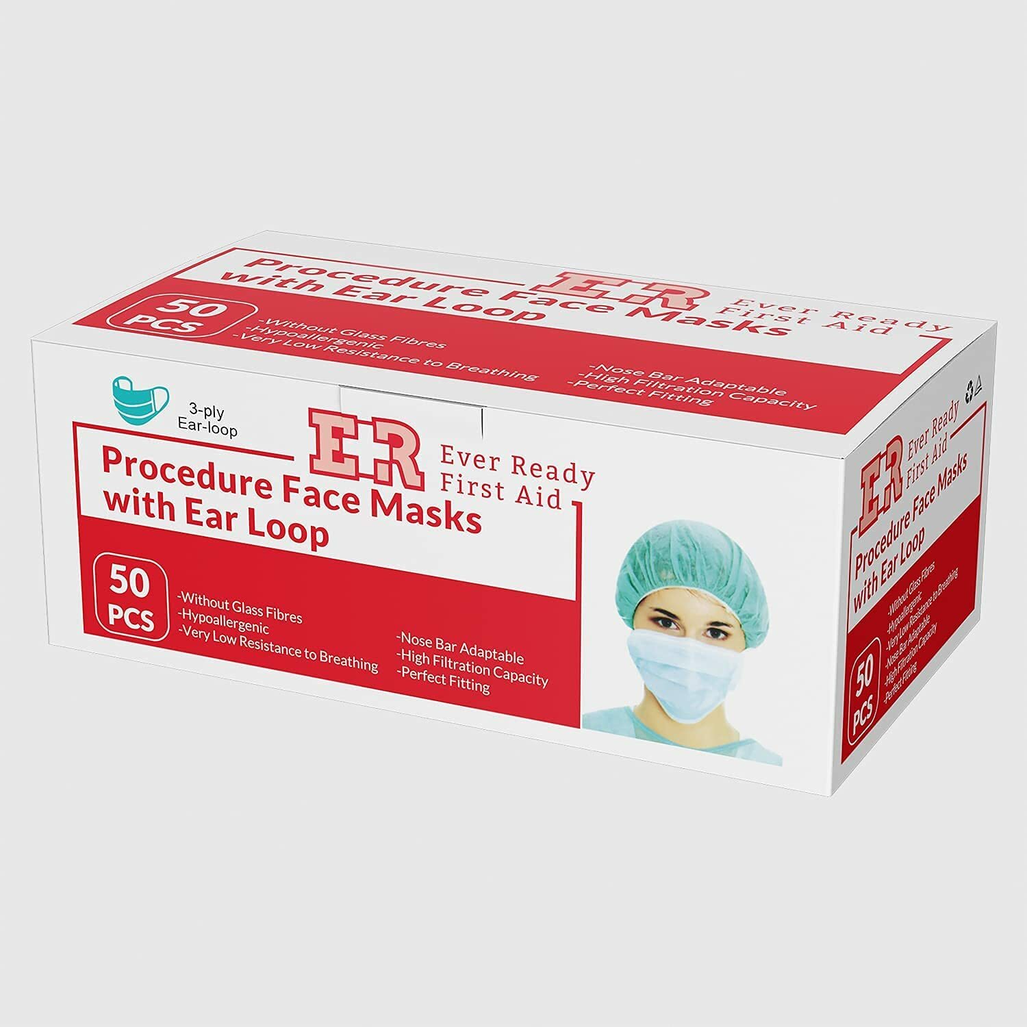 50 Face Mask Mouth Cover Surgical Dental Disposable 3-PLY Ear loop