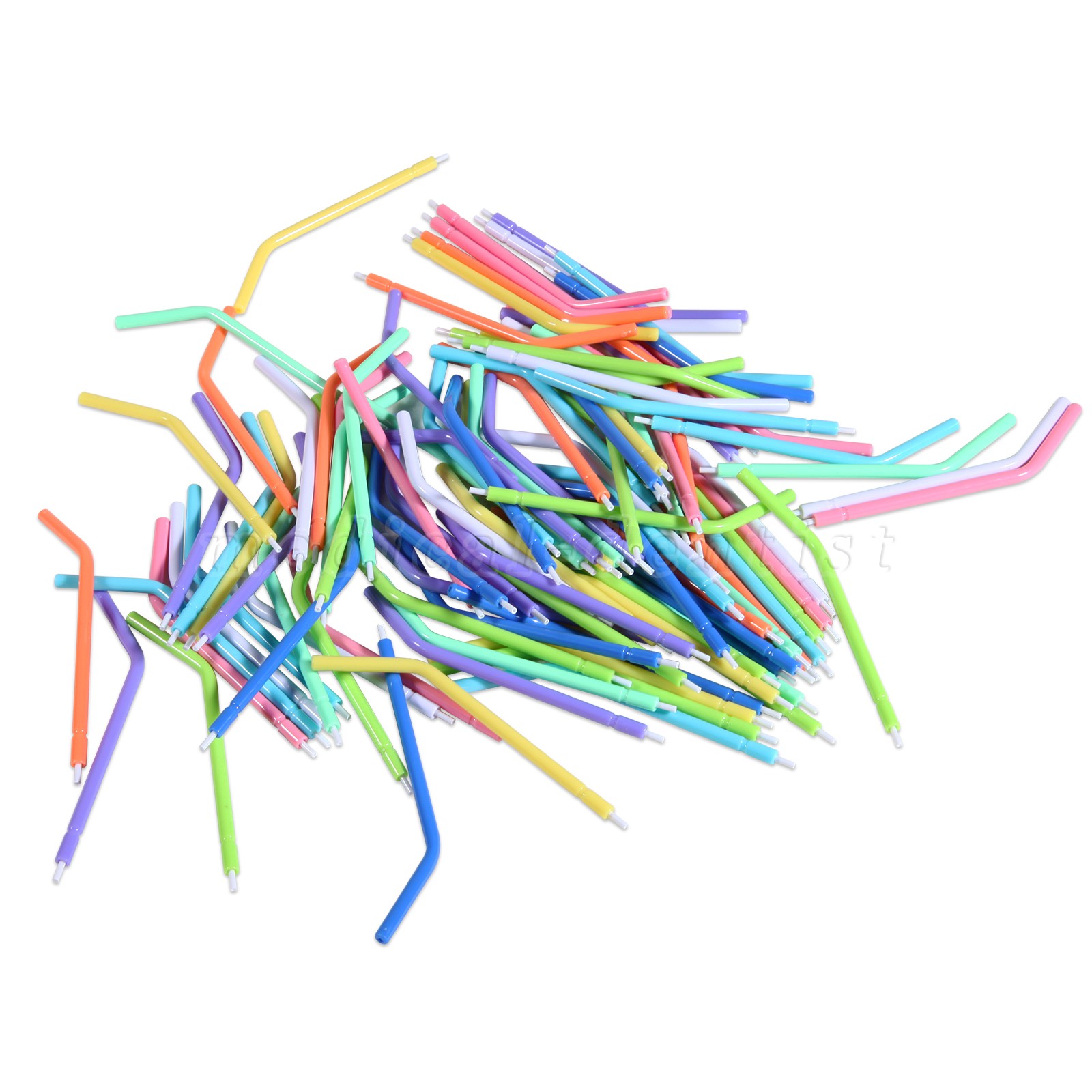250 Pcs Dental Disposable Air Water Syringe Tips-White Inner Rainbow Outer Tube