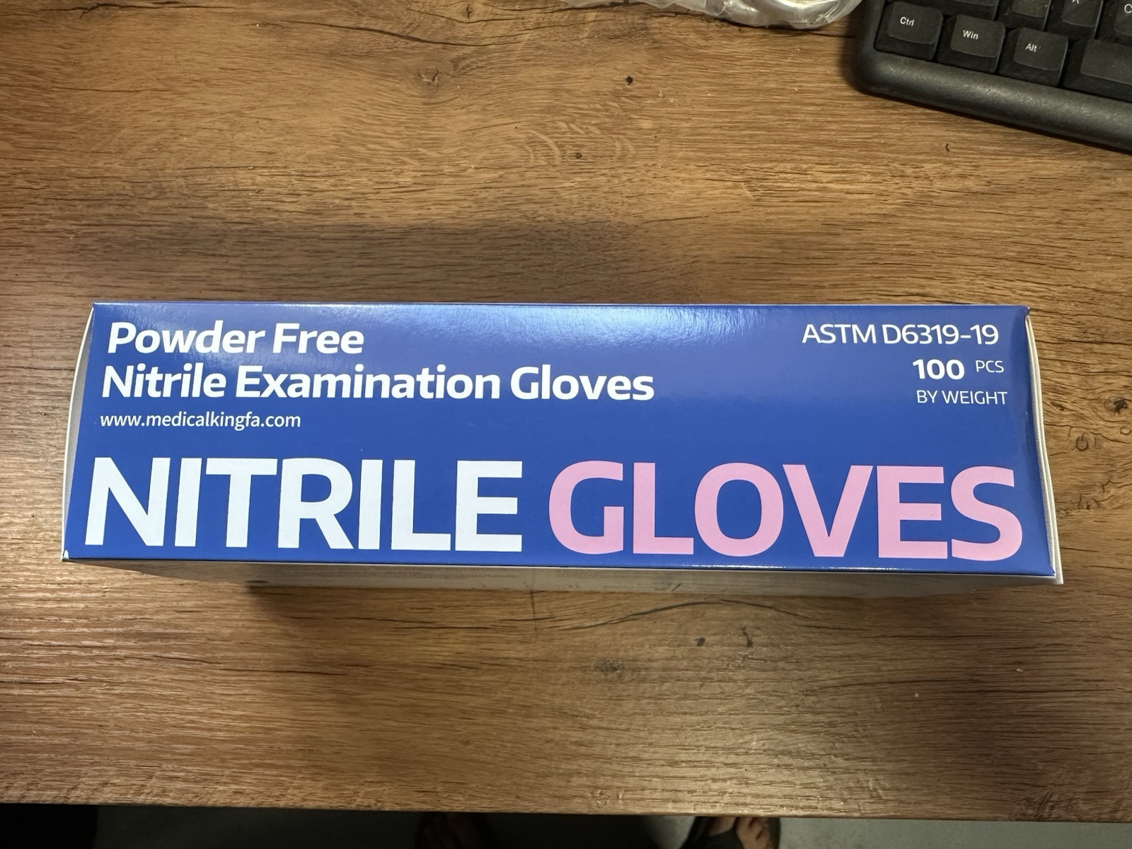 Kingfa Blue Nitrile Medical Gloves FDA Powder & Latex Free Disposable 3 mil XL.