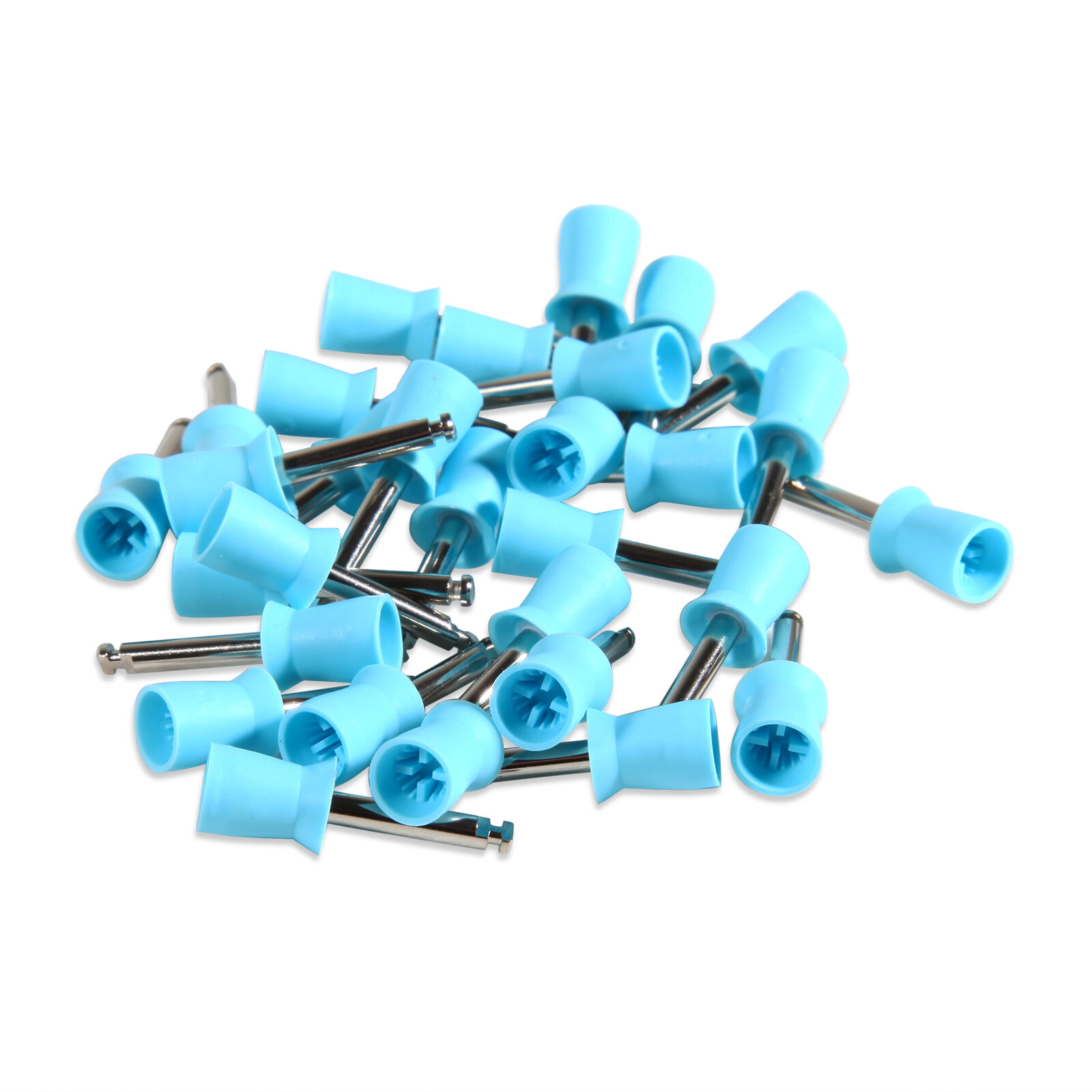 100 pieces Dental Prophy Cup Rubber Polish Polishing Tooth Latch Type Blue sx