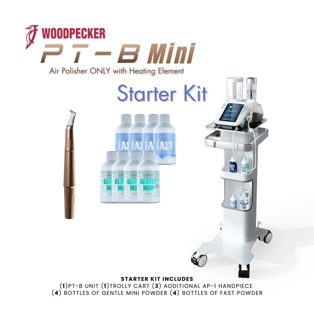 Woodpecker PT-B Mini Dental Air Polisher Wireless Foot Control w/ Prophy Powder